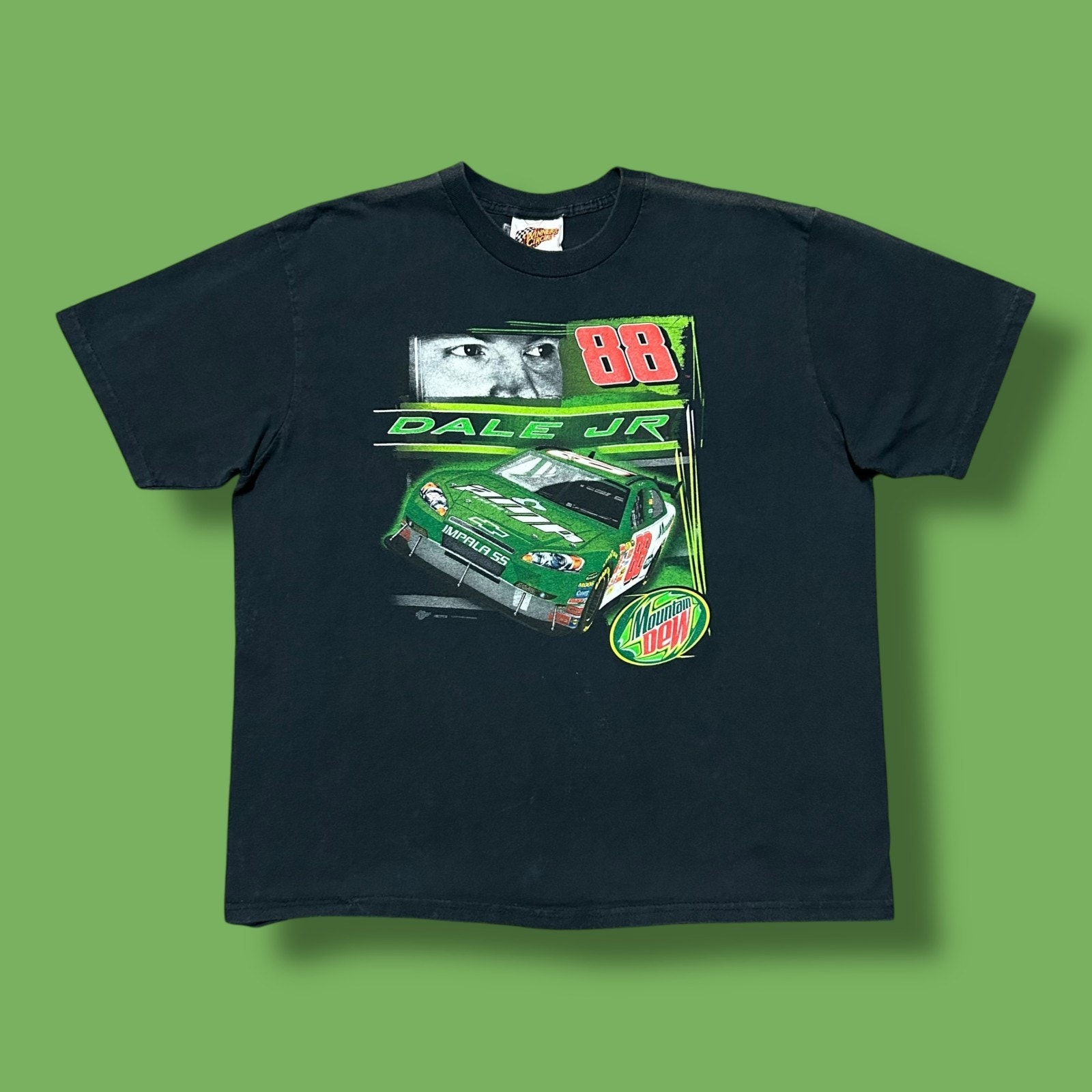 Vintage Dale Jr Shirt Mountain Dew Nascar Racing Graphic Tee Y2k 2007 Black